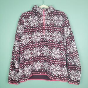 Prince & Fox Fuzzy Soft Snowflake Quarter Zip Pullover Size XL